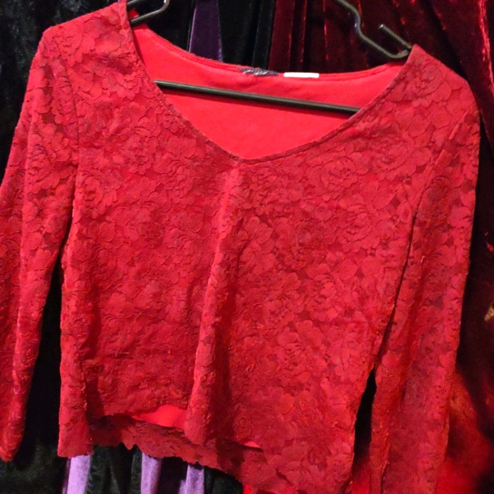 Vampy 90s Crop 3/4 Sleeve Top